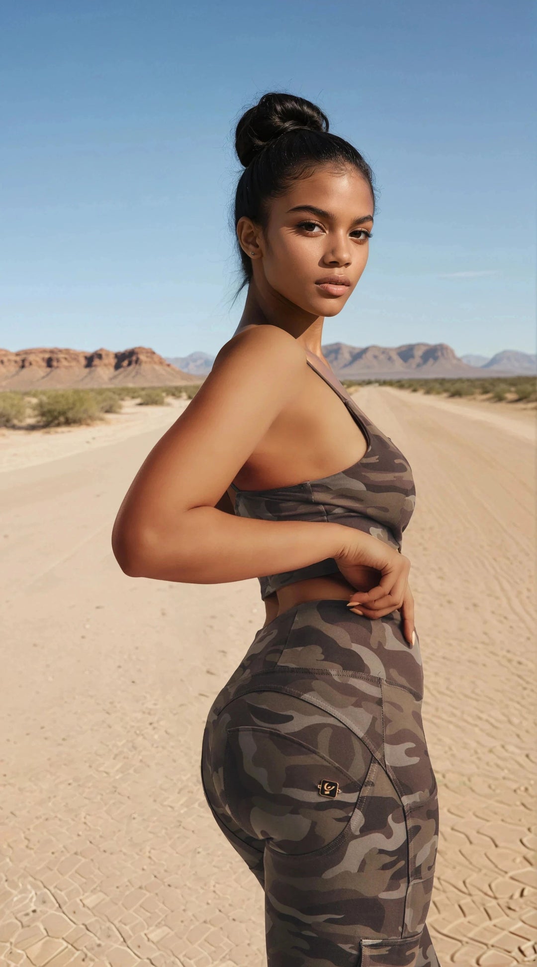 (WRUP4HS449-CAMO29) Camo Chic High-Waist WR.UP® Cargo Broek