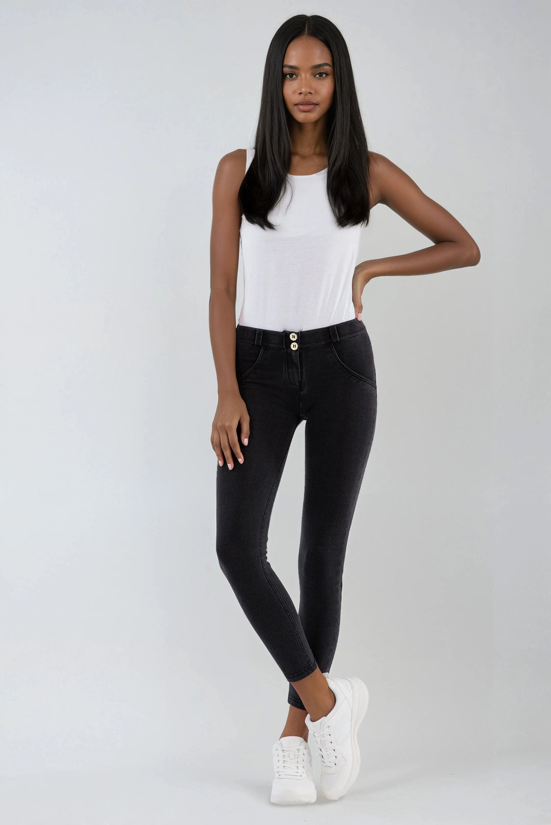 (WRUP4RC002ORG-J7N) Denim Look Regular Waist WR.UP® in Enkel Lengte