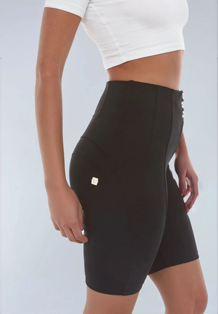 (WRUP7SHS444-N) Super High Waist WR.UP® Biker Shorts with 3 Buttons