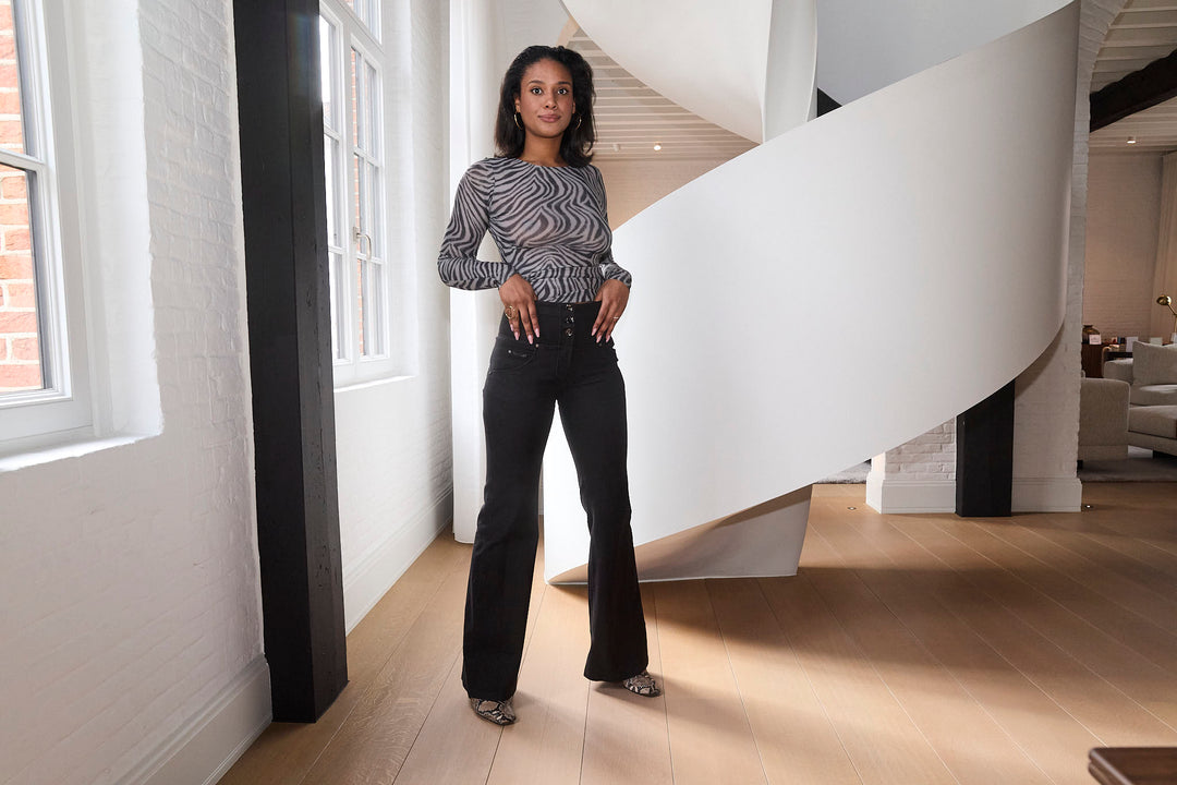 (WRUPSNUG29SHF324-N) Woven Denim Flared WR.UP® Jeans met Hoge Taille