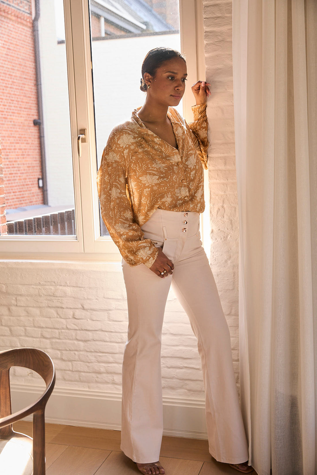 (WRUPSNUG29SHF324-I42) Woven Denim Flared WR.UP® Jeans met Hoge Taille