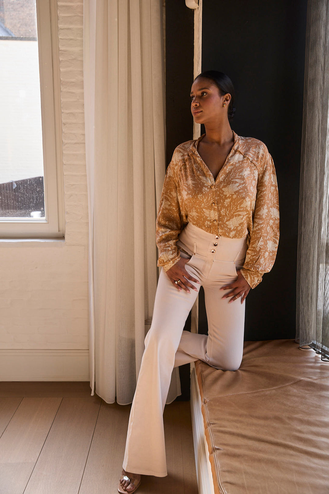 (WRUPSNUG29SHF324-I42) Woven Denim Flared WR.UP® Jeans met Hoge Taille