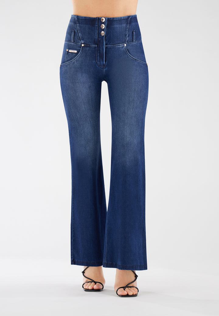 (WRUPSNUG29SHF325-J0B) Woven Denim flared WR.UP® Jeans met Hoge Taille
