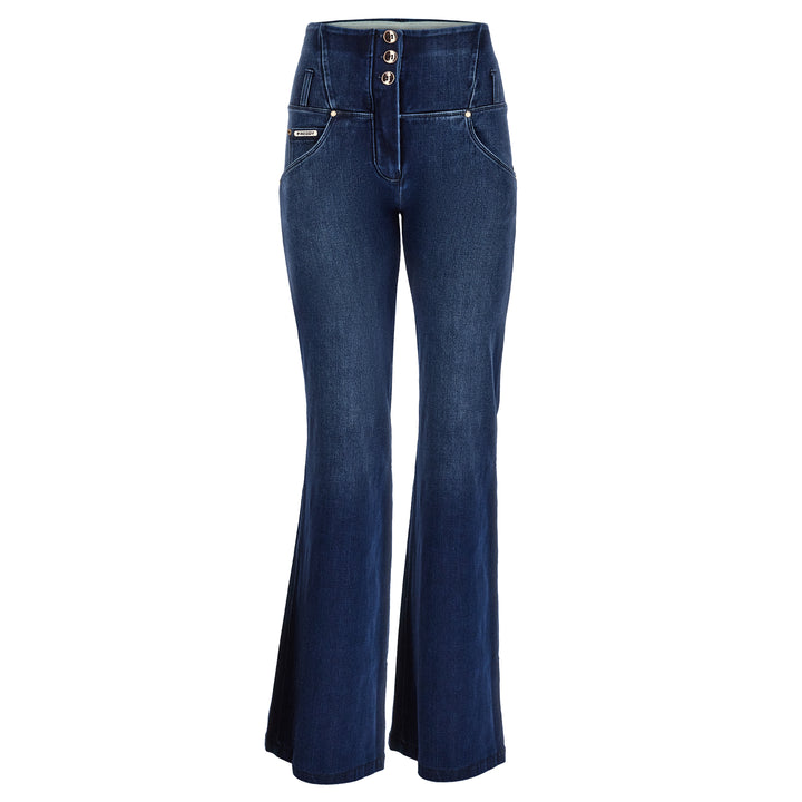 (WRUPSNUG29SHF325-J0B) Woven Denim flared WR.UP® Jeans met Hoge Taille