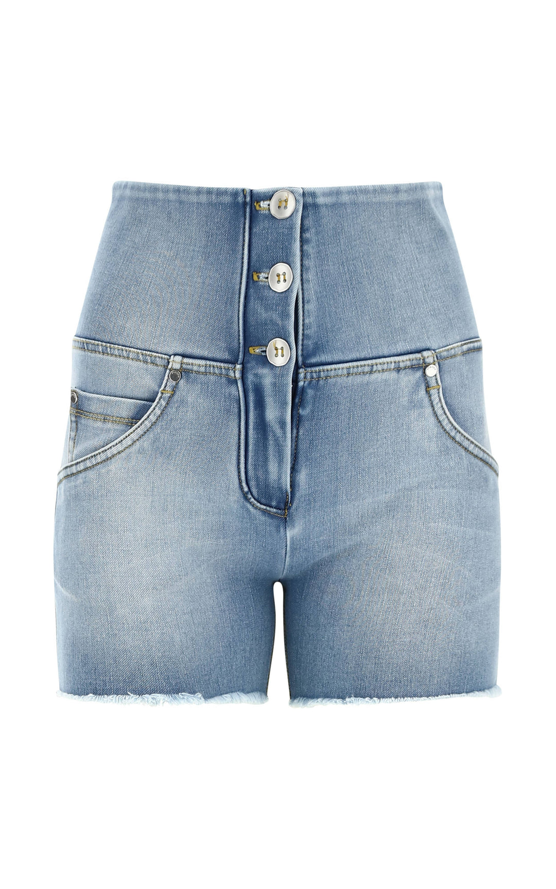 (WRUPSNUG9HS245-J79Y) Hippe Denim Short met een Hoge Knoopsluiting!