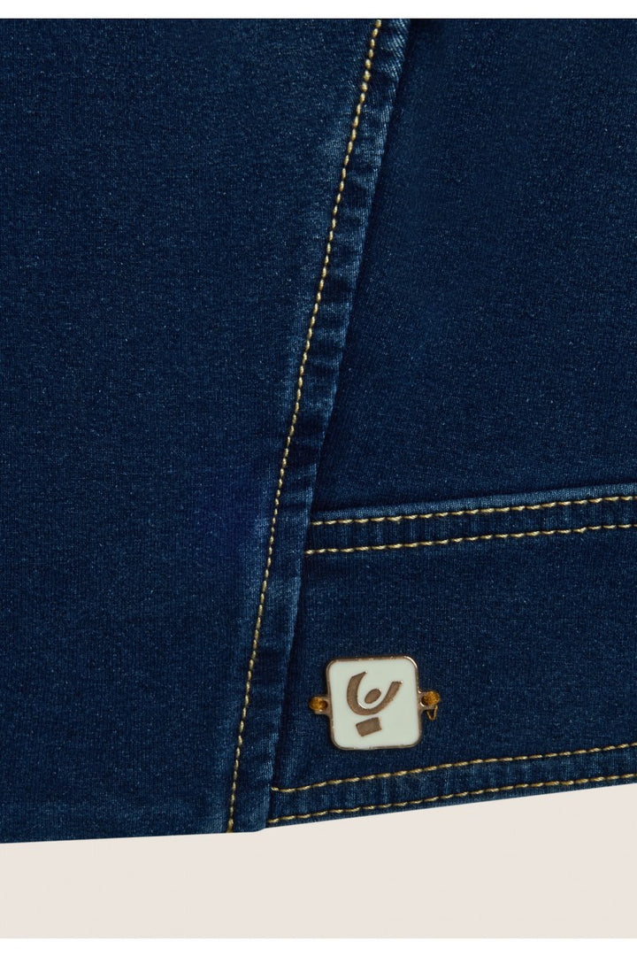 (F4WTWJ3-J0Z) Cropped WR.UP® Denim Look Jacket met Rits