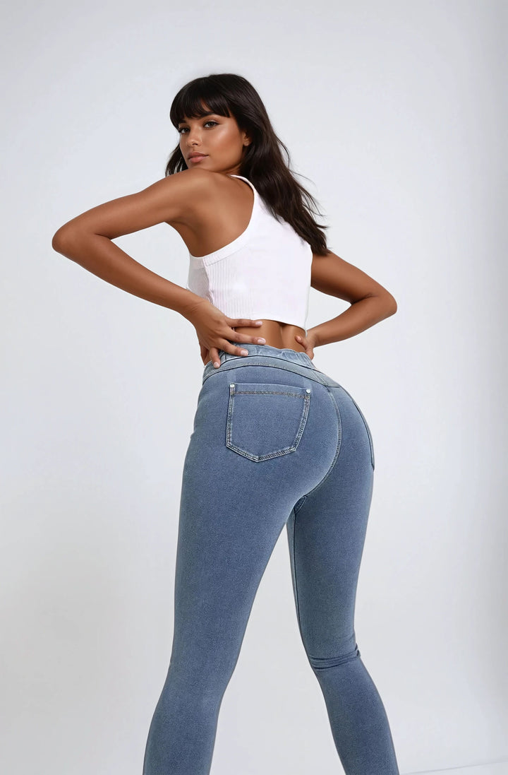 (NOW1MC002ORG-J4Y) N.O.W.® Mid Waist Jeans met Knoopsluiting