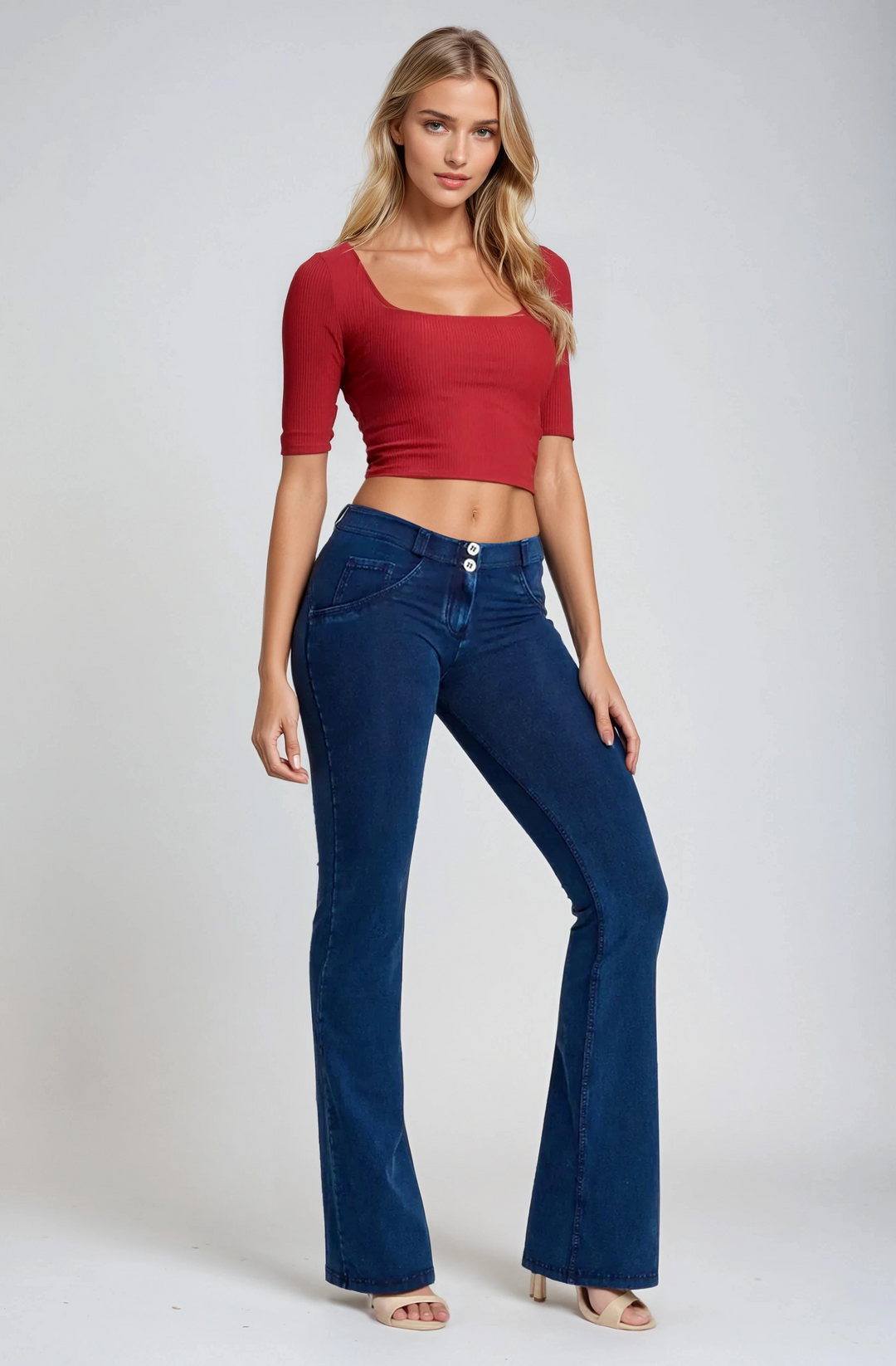 (WRUP11RC002ORG-J0B) Blauwe WR.UP®  Flared Jeans met een Regular Waist