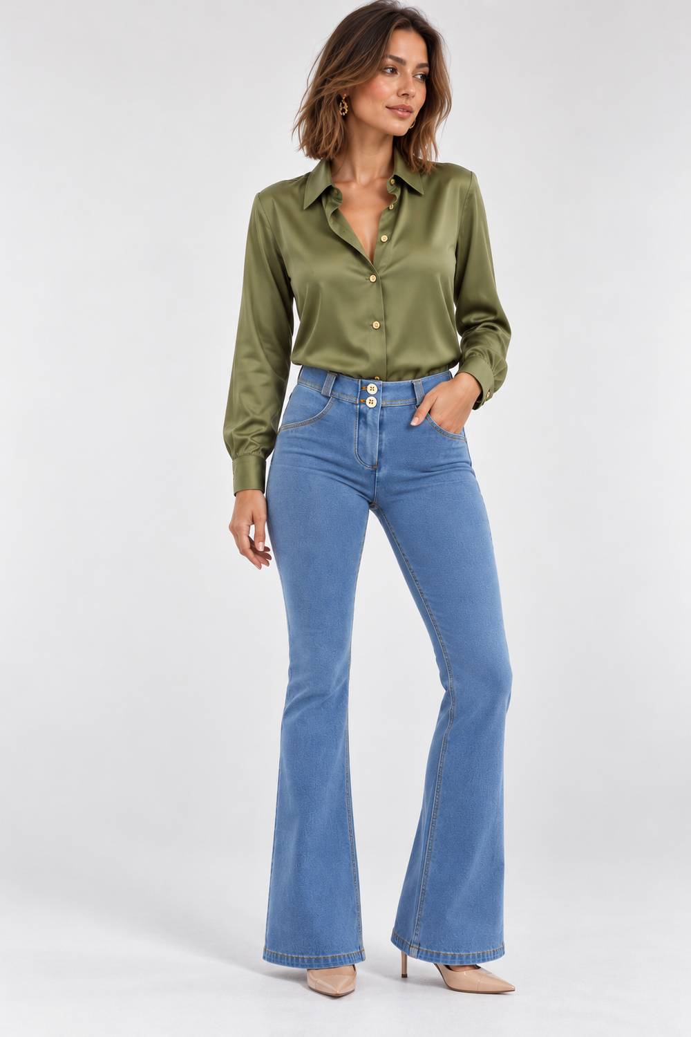 ♥ Flared Denim Look Wr.Up® met een Regular Waist ♥ — Flared denim