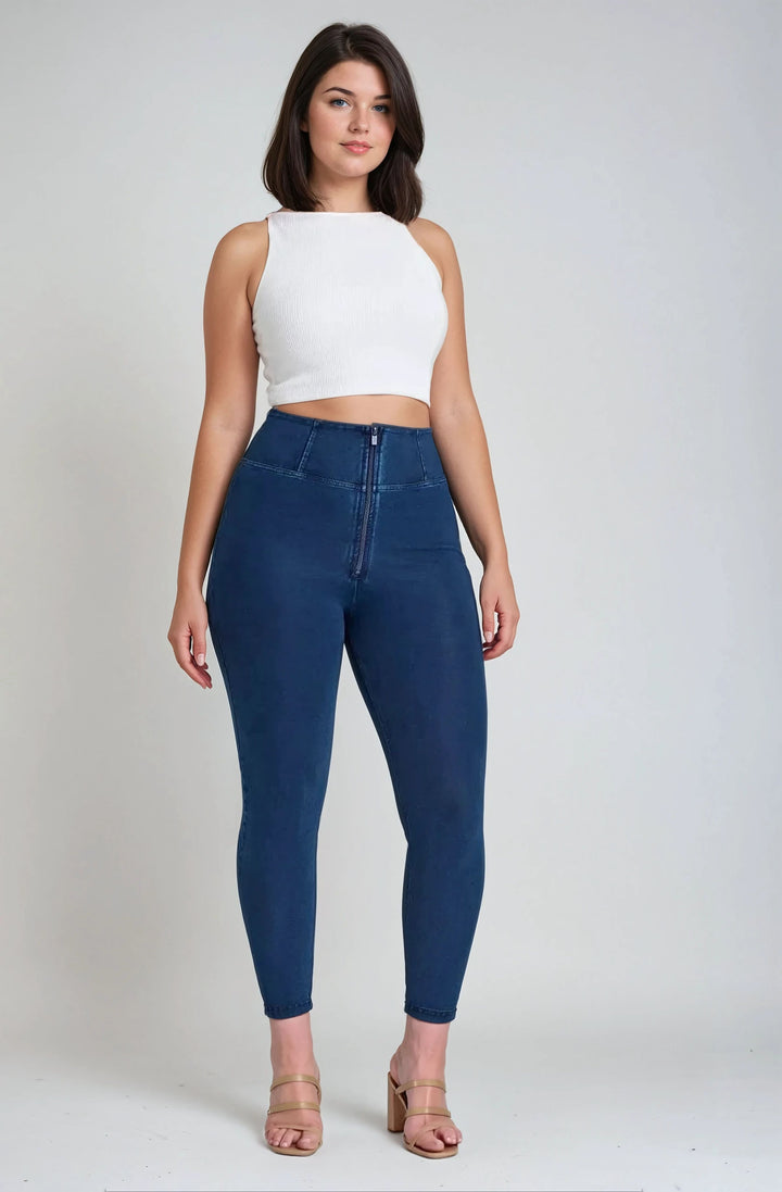 (WRUP1HC002NS-J0B) Blauwe Curvy WR.UP® Push Up Jeans met een Hoge Taille en Zip