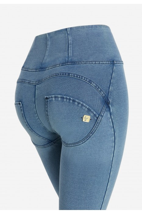 freddy pantroom high waist shapewear jeggings comfortable everyday wear front zip broek stretch denim look lichtblauw blauw jeans shaping