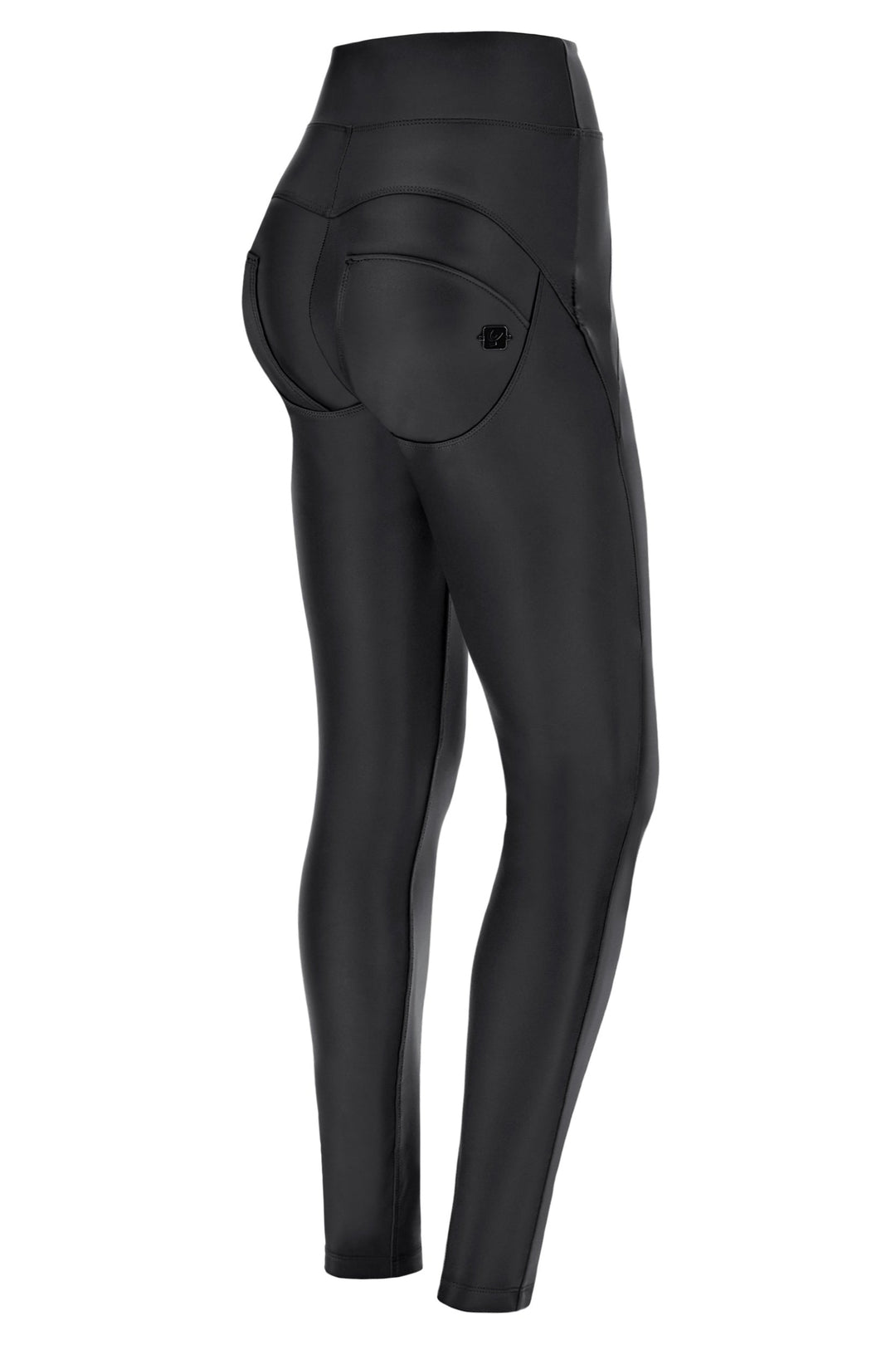 (WRUP2SHF313-N) Leather Look WR.UP® met Hoge Taille en Stoere Stiksels