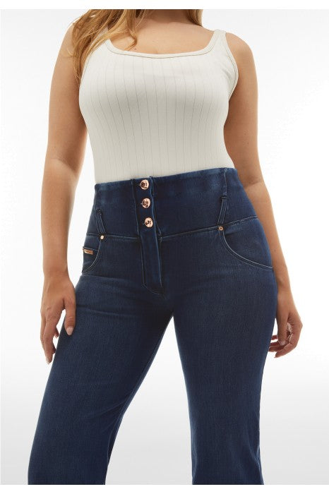 (WRUPSNUG29SHF325-J0B) Woven Denim flared WR.UP® Jeans met Hoge Taille