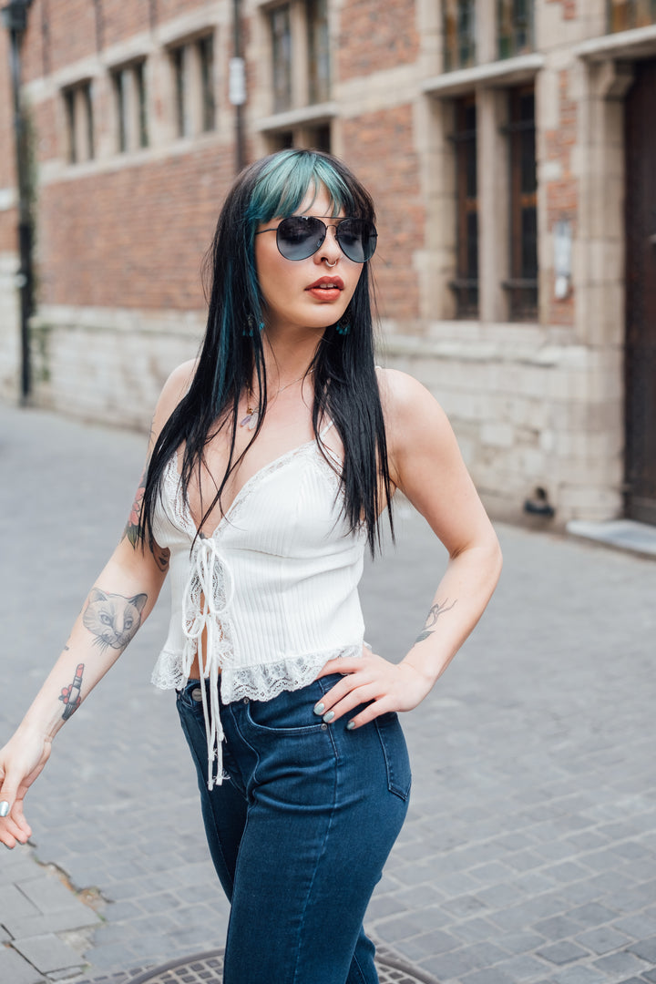 (BLACK11HS202-J0B) Freddy Fit Jeans met een Wijd Uitlopende Pijp en een Hoge Taille