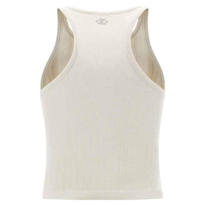 S3WDOK2-I38 Stoere Halter Top in Wit Rib Katoen