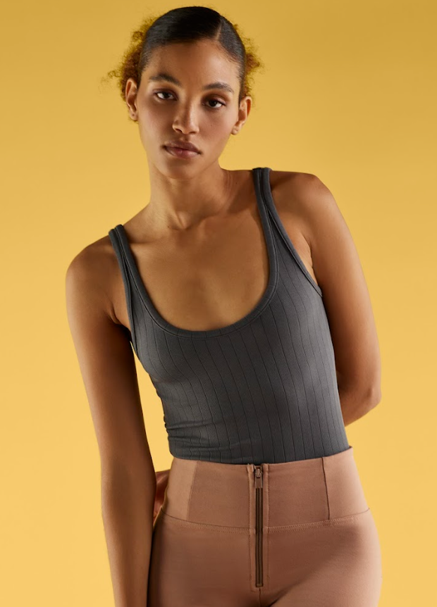 S3WDOY1-G100 Grijze Body in Rib Katoen