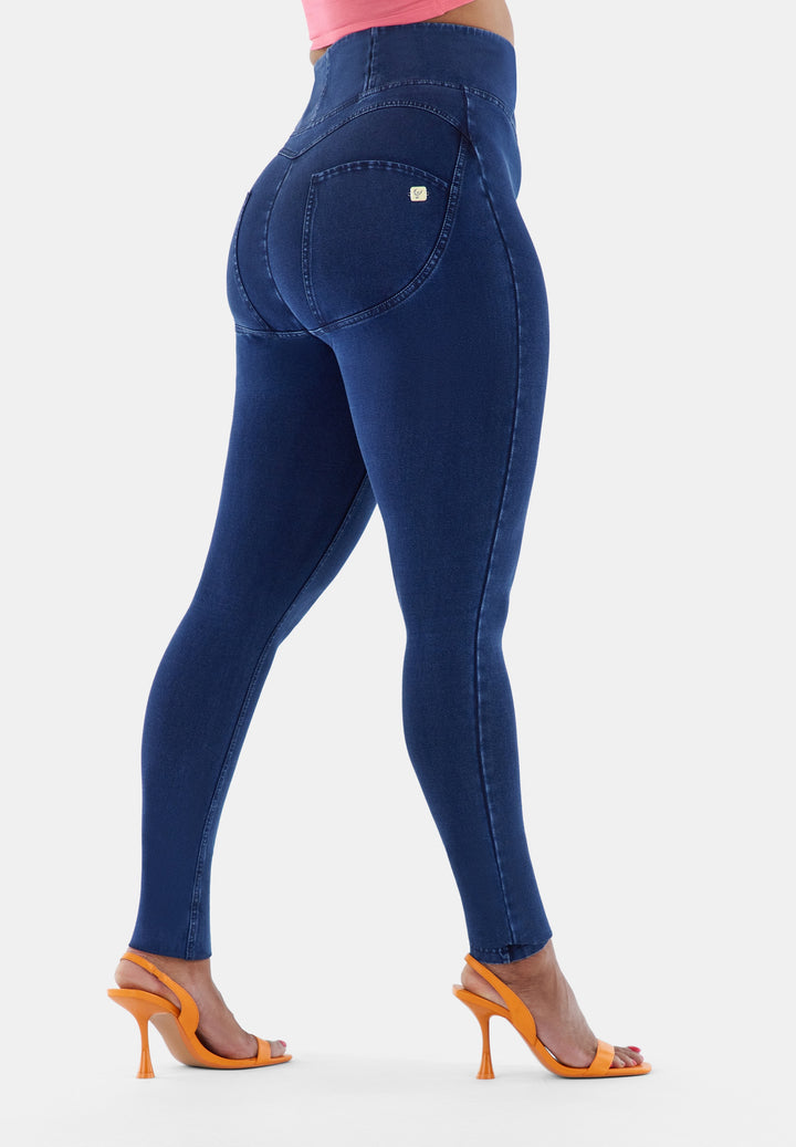 (WRUP1HC002NS-J0B) Blauwe Curvy WR.UP® Push Up Jeans met een Hoge Taille en Zip