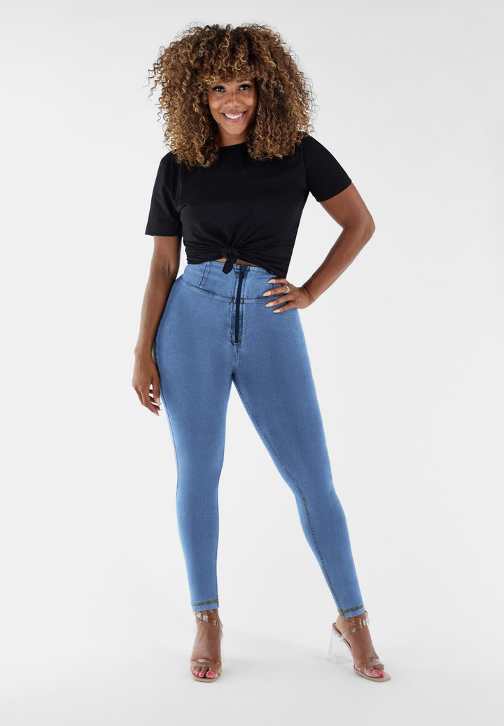 (WRUP1HC002NS-J4Y)  Blauwe Curvy WR.UP® Push Up Jeans met een Hoge Taille en Zip