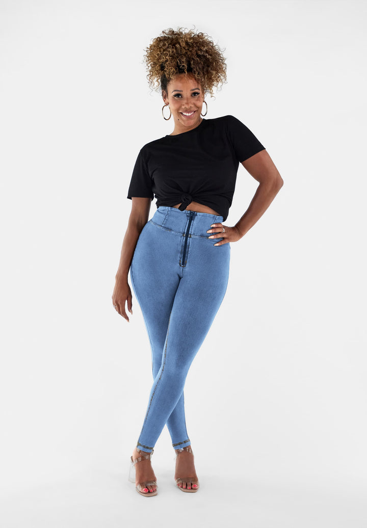 (WRUP1HC002NS-J4Y)  Blauwe Curvy WR.UP® Push Up Jeans met een Hoge Taille en Zip