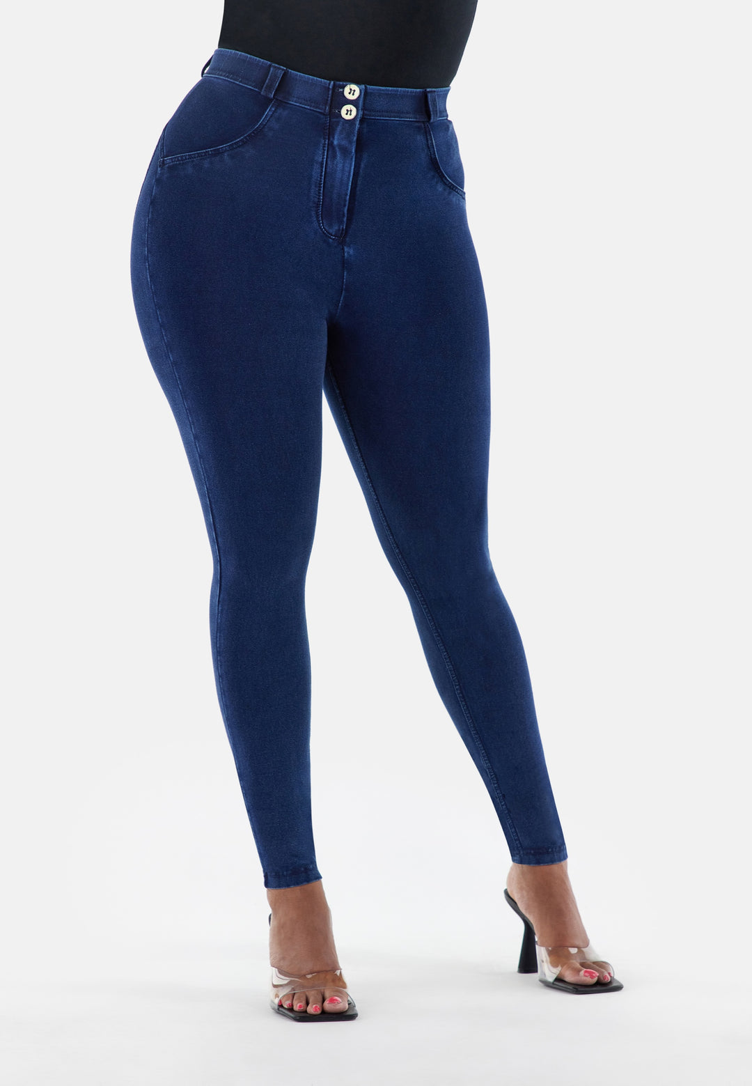 (WRUP1RC002NS-J0B) Blauwe WR.UP®Curvy Fit Regular Waist in Denim Look