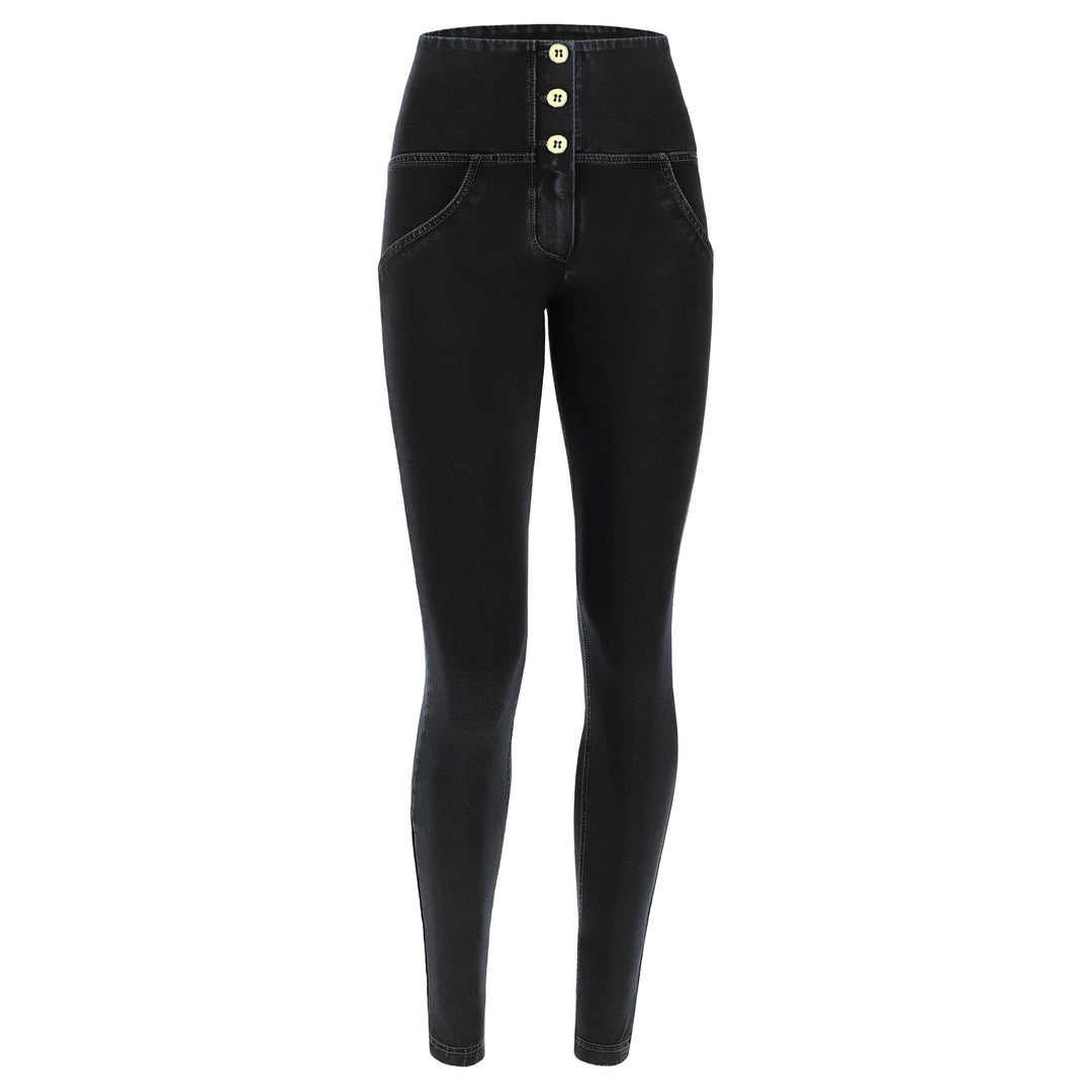 wrup freddy pantroom jeggings denim look push up shaping shapewear elastaan cotton katoen  high waist hoge taille black zwart