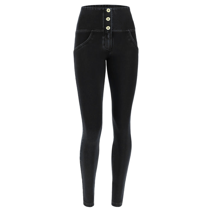 wrup freddy pantroom jeggings denim look push up shaping shapewear elastaan cotton katoen  high waist hoge taille black zwart