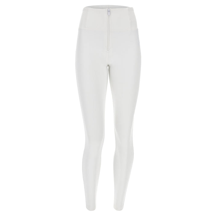 WRUP2HC006PREC-W Witte  WR.UP®Leather Look met een Hoge Taille en Rits Sluiting