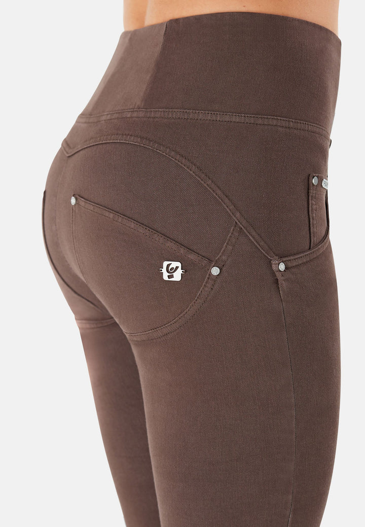 freddy jeans broek pants shaping shapewear push up high waist zipper rits fitting bruin brown