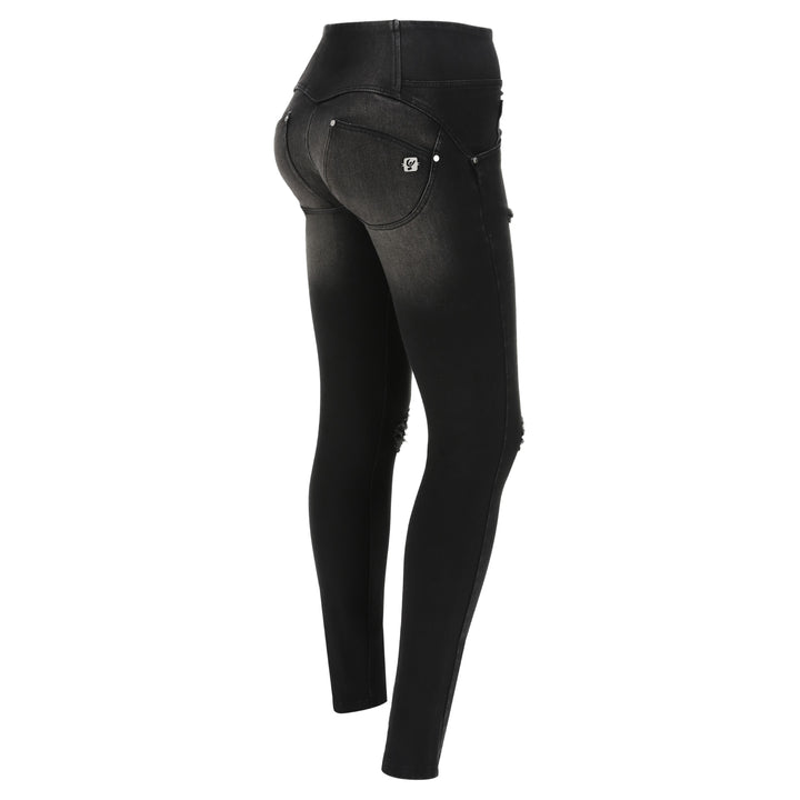 (WRUPSNUG1MS241-J7N) WR.UP® Medium Waist Ripped Jeans In Eco-Friendly Denim