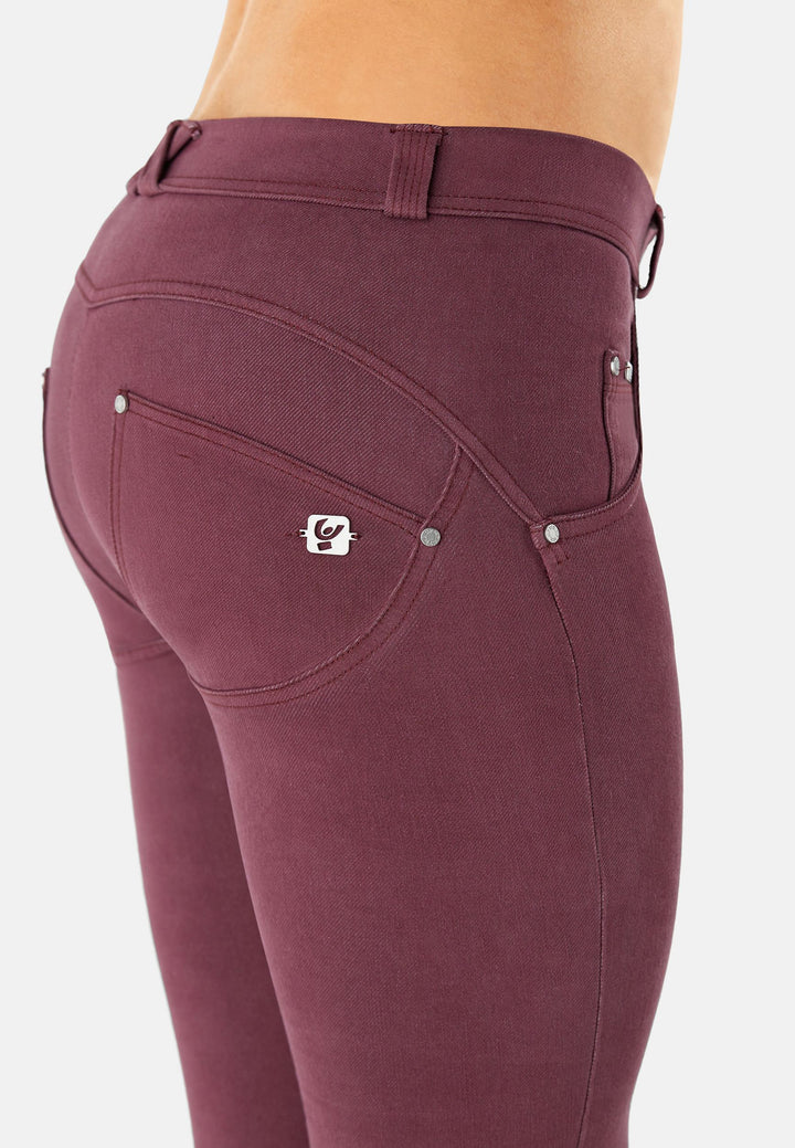 woven denim jeans regular waist fitting freddy push up shaping shapewear broek pants spijkerbroek paars