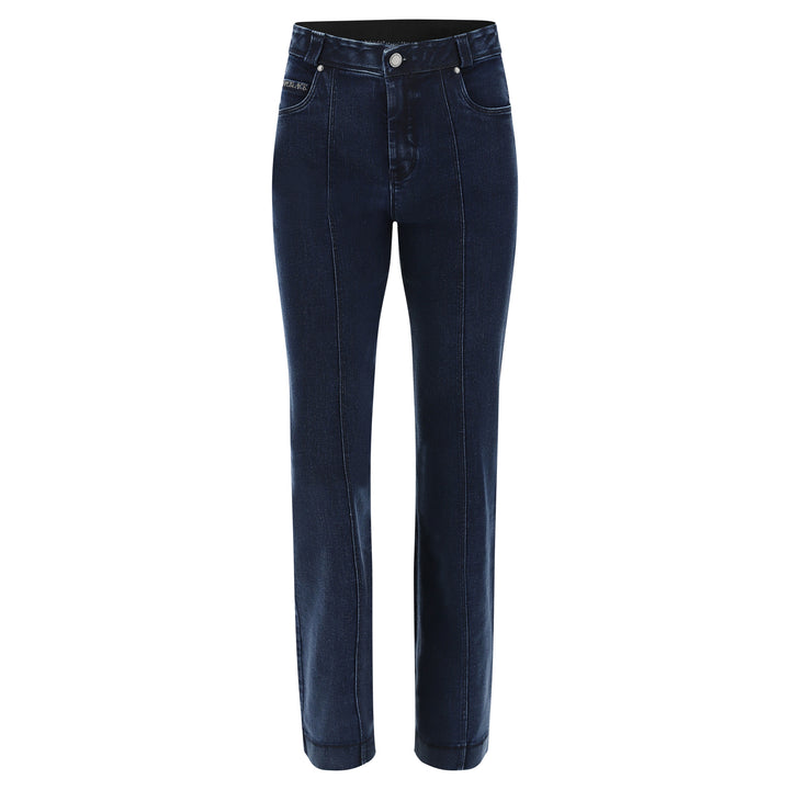 (BLACK11HS202-J0B) Freddy Fit Jeans met een Wijd Uitlopende Pijp en een Hoge Taille