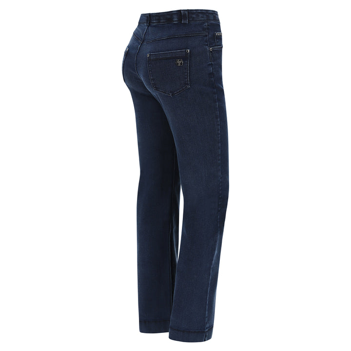 (BLACK11HS202-J0B) Freddy Fit Jeans met een Wijd Uitlopende Pijp en een Hoge Taille
