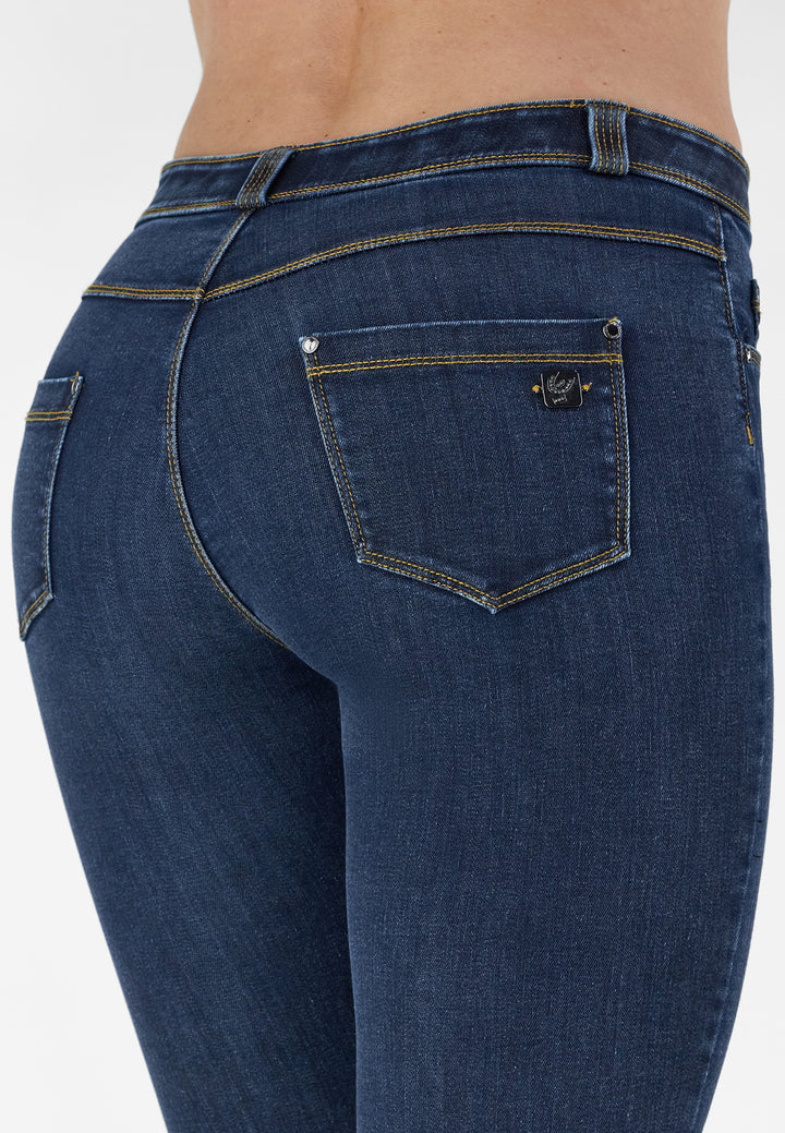 (BLACK5RS203-J0Y) Freddy Black 7/8 Skinny Jeans, Ripped At The Knees