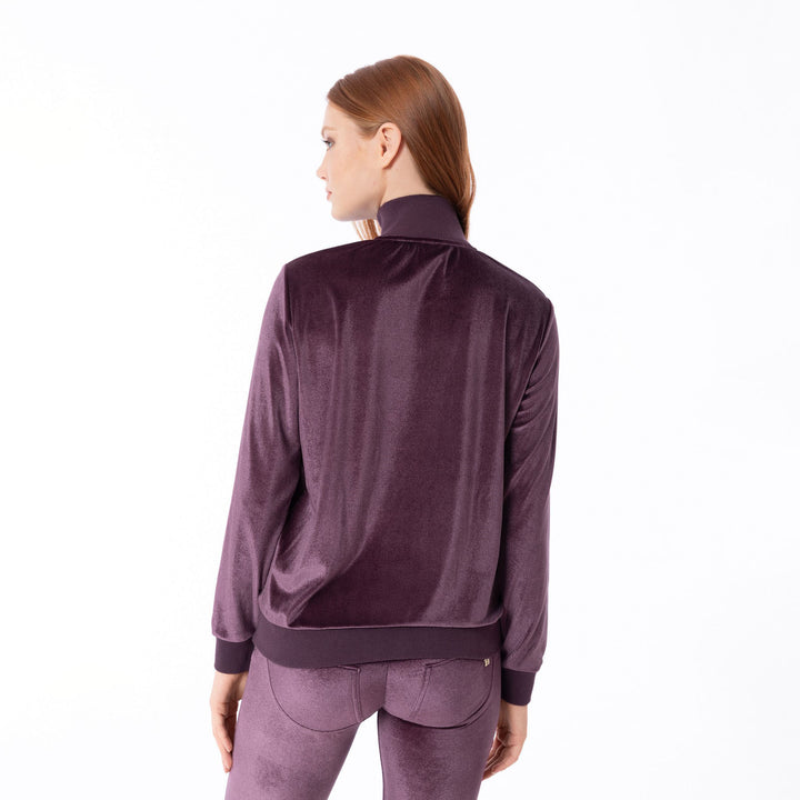 (F0WWTK3-E41)WOMEN’S VELVET WR.UP®-IN TRACK SUIT WITH GLITTER BANDS