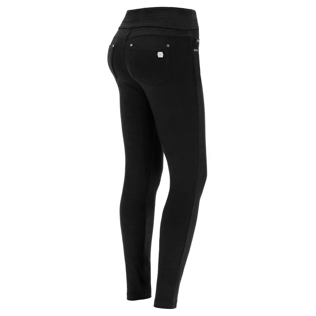 (NOWY1MC001ORG-N) SLIM-FIT N.O.W.® COTTON BLACK PANTS WITH A FOLDABLE WAIST