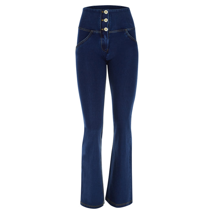(WRUP11BHC002ORG-J0Y)  Blauwe WR.UP® Flared Jeans met een Hoge Taille en Knoopsluiting