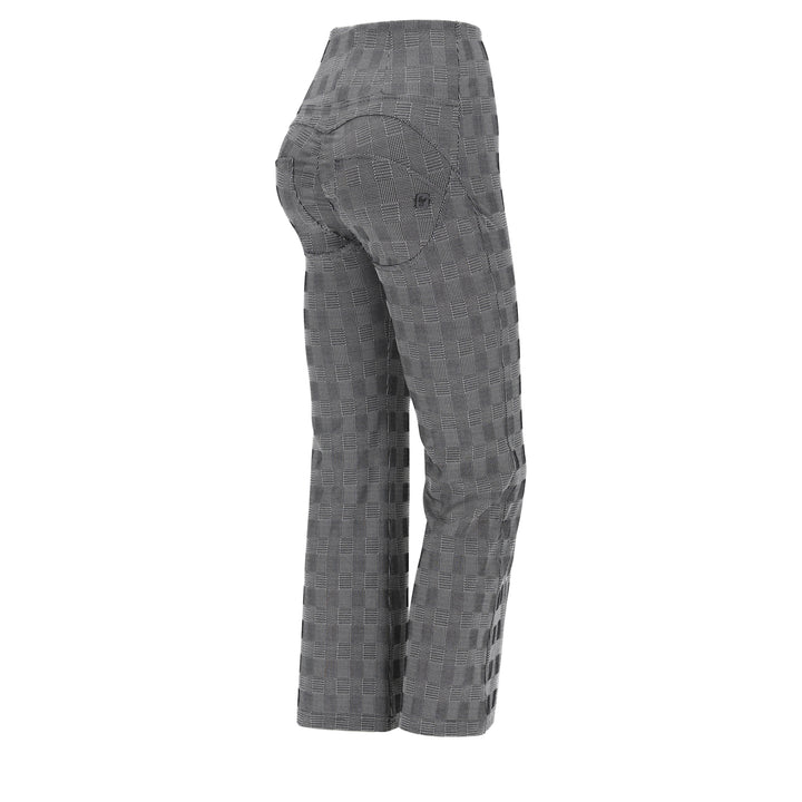 WRUP12HF240-NW10 Grijze WR.UP® in een Hip Ruit Patroon en Cropped Bottom
