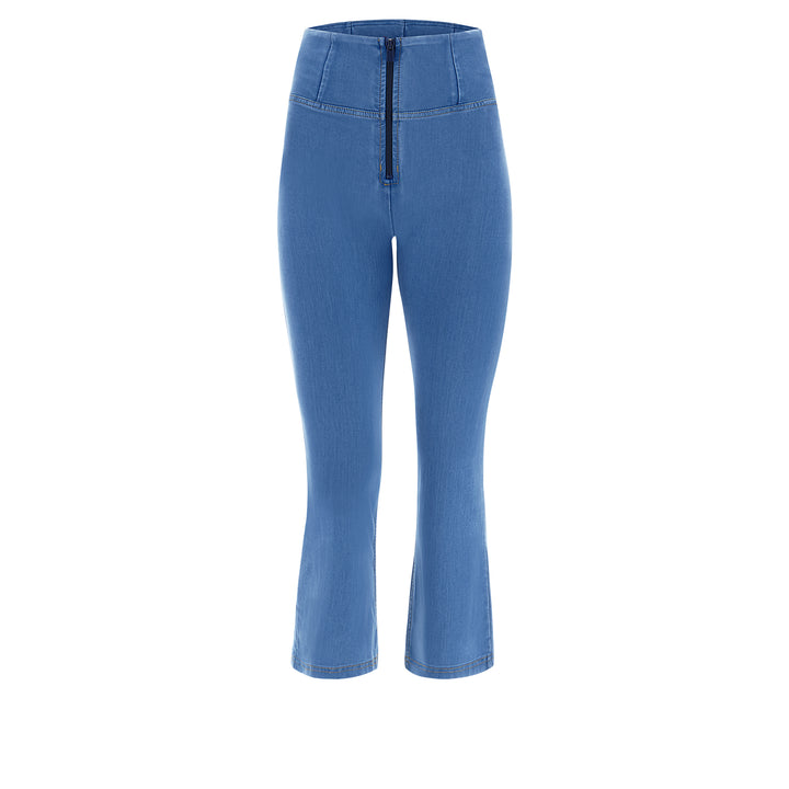 (WRUP12HS324-J4Y) Flare Denim Look Hoge Taille WR.UP® in Enkel Lengte in Super Soft Tencel