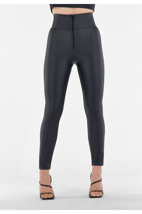 (WRUP1HC006PNS-N) Curvy Leather Look WR.UP® met Hoge Taille en Rits Sluiting