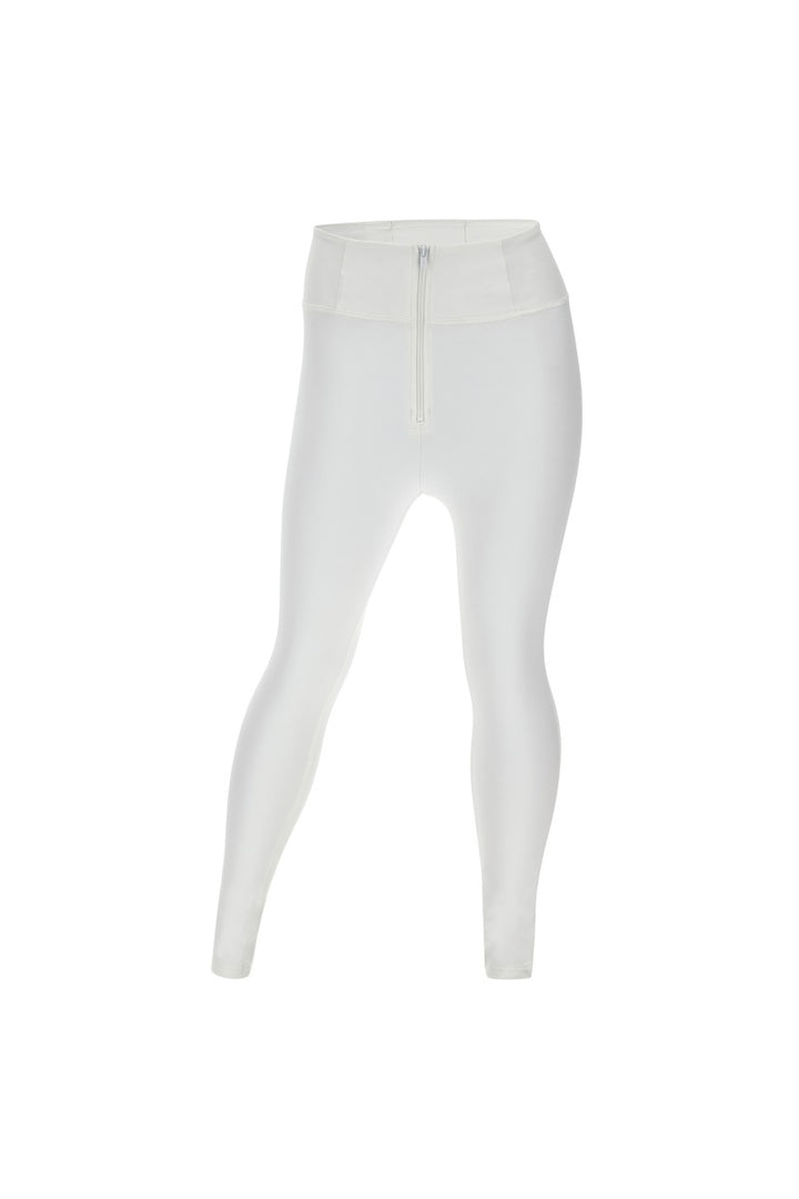 faux leather legging stretch freddy shaping push up leather look leer nepleer high waist hoge taille rits zip zipper comfort fitting curvy white wit