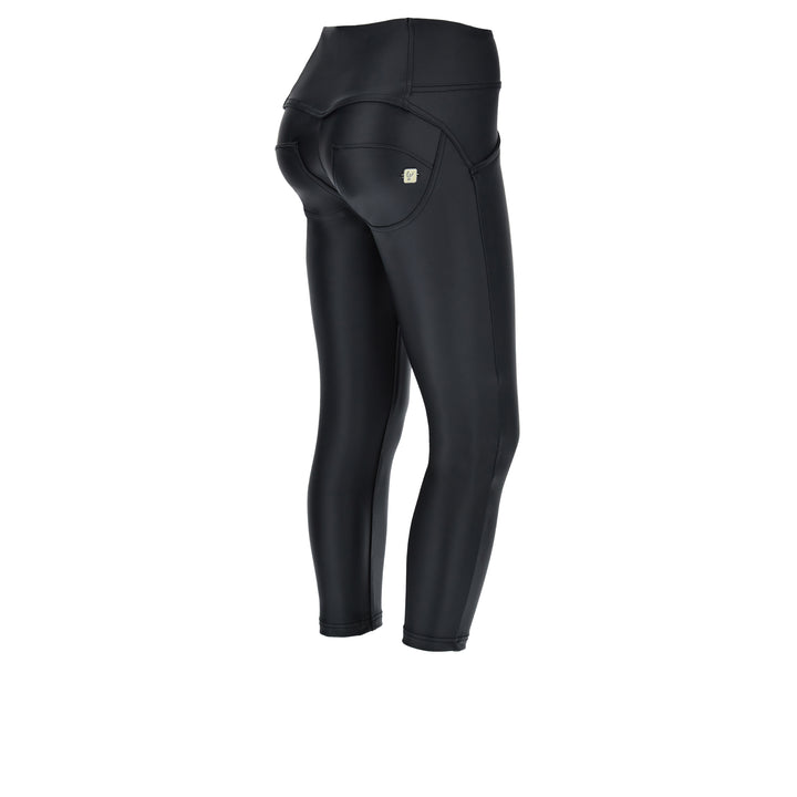 (WRUP4MC006PREC-N) Leather Look Mid Waist WR.UP® in Enkel Lengte met Knoop Sluiting