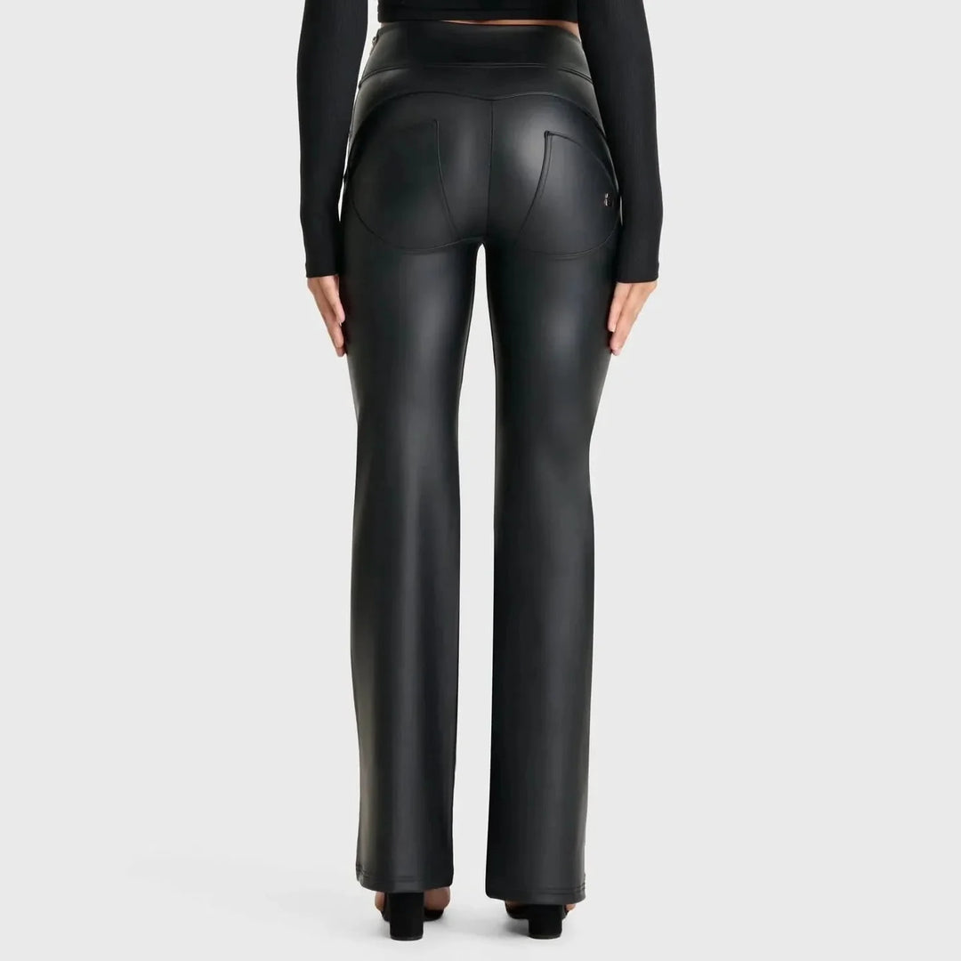 (WRUP29SHS431-N) Flared Leather Look met Zij Ritssluiting ♥