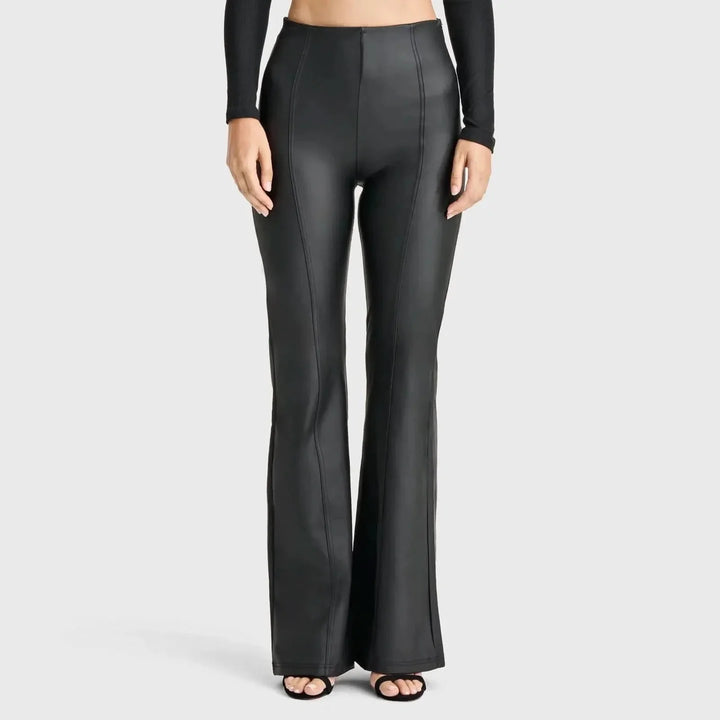 (WRUP29SHS431-N) Flared Leather Look met Zij Ritssluiting ♥