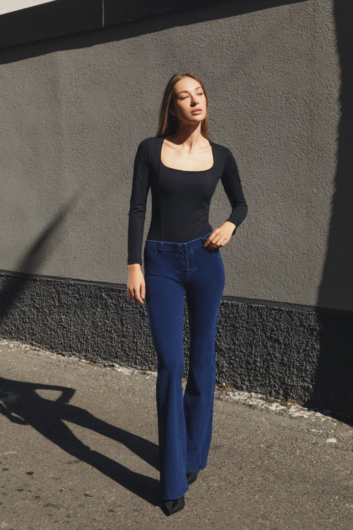 (WRUP11HF2573-J0B) Denim Stretch Organic cotton Flare Fit Blue Denim pant