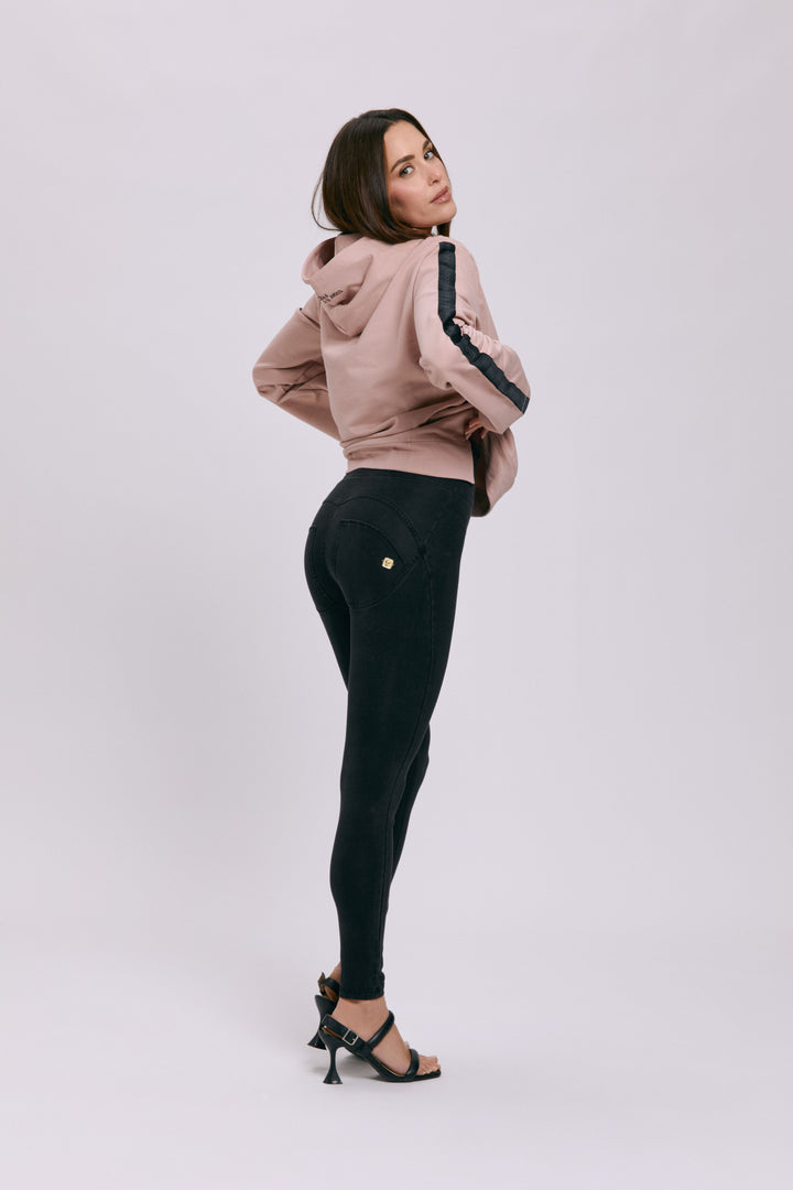 WRUP2HC002ORG-J7N Zwarte WR.UP® met Hoge Taille en Zip in Denim Look