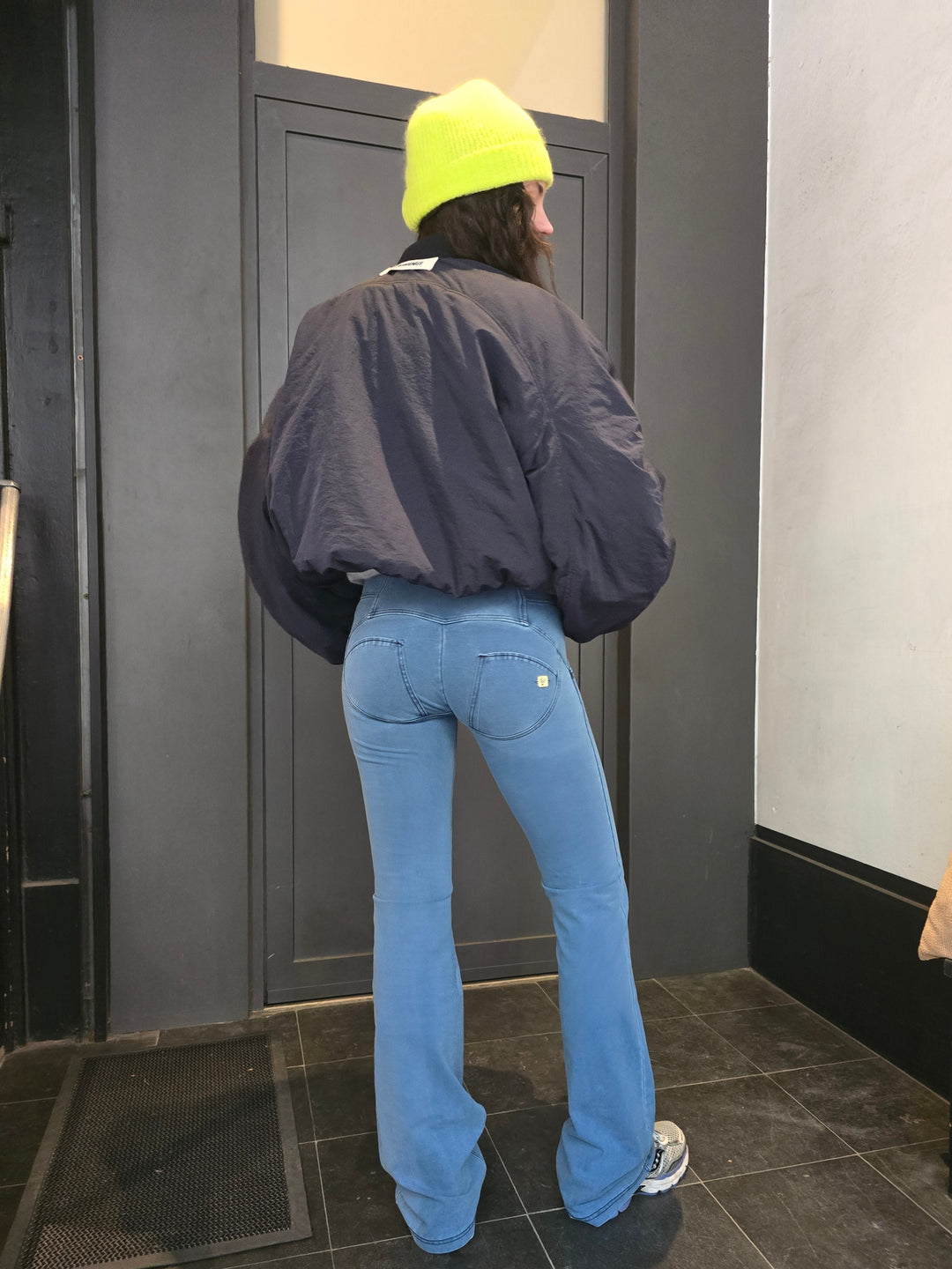 (WRUP11BHC002ORG-J4B) Blauwe WR.UP® Flared Jeans met een Hoge Taille en Knoopsluiting