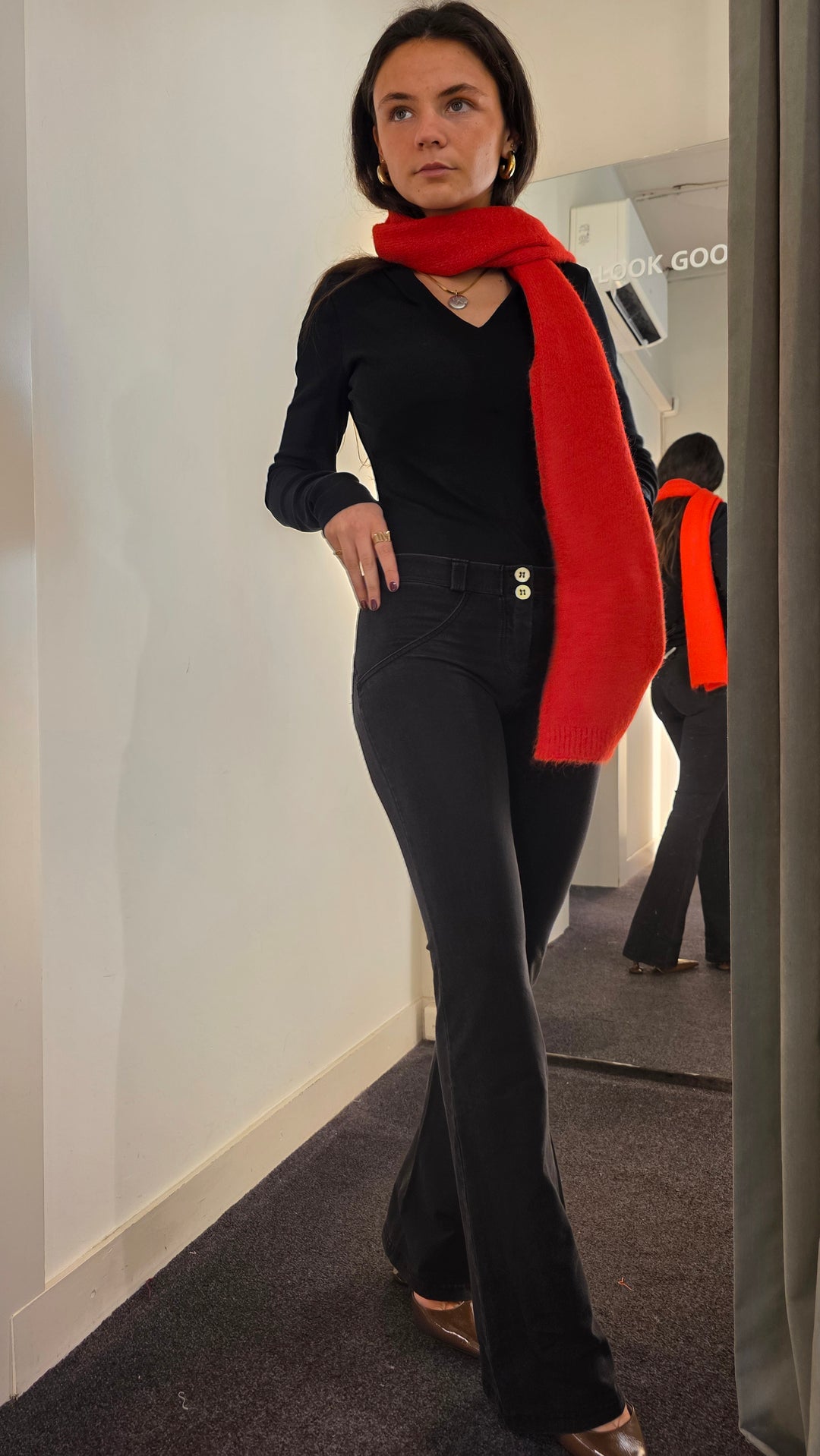 (WRUP11RC002ORG-J7N) ♥ Flared Denim Look Wr.Up® met een Regular Waist ♥