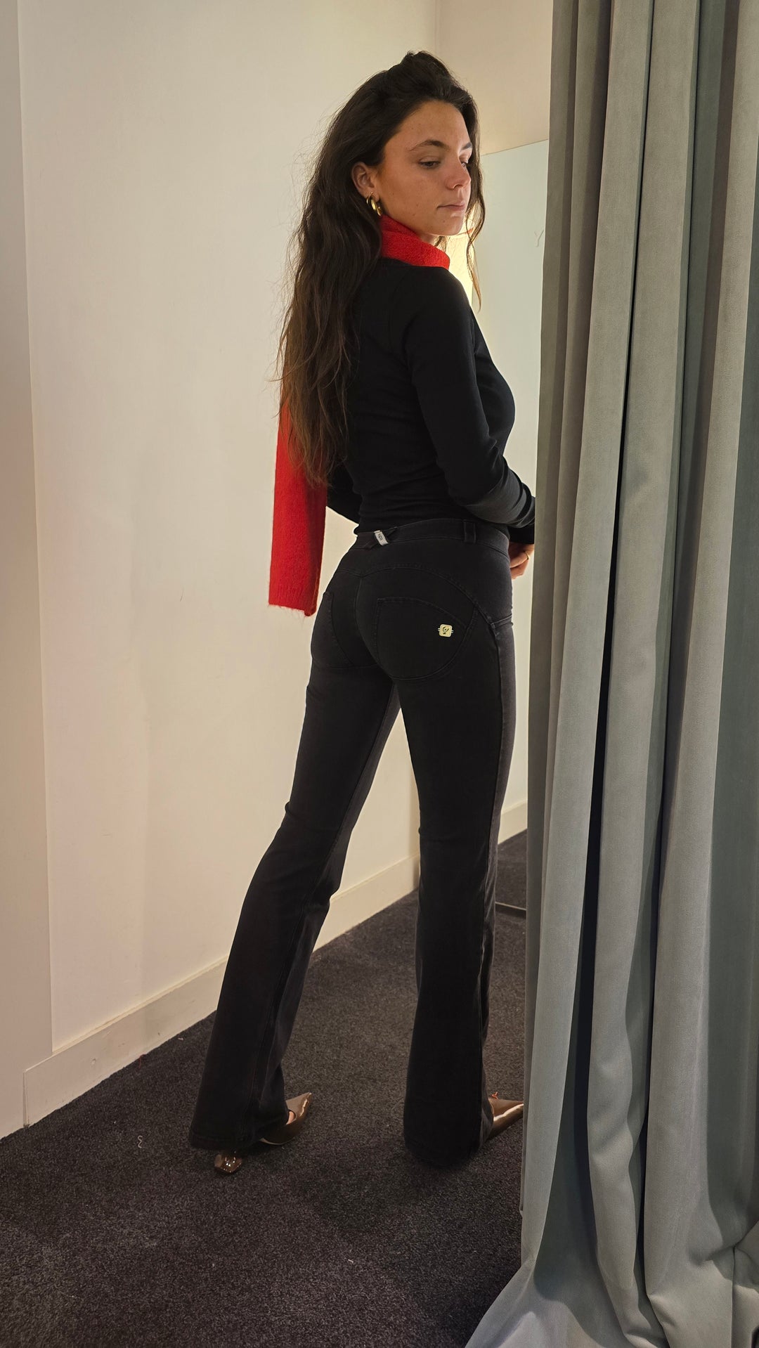 (WRUP11RC002ORG-J7N) ♥ Flared Denim Look Wr.Up® met een Regular Waist ♥