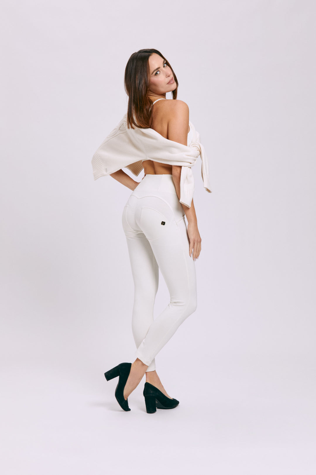 (WRUP4HC001ORG-I35)  Off White High Waist Ankle Length WR.UP® in Zacht Katoen