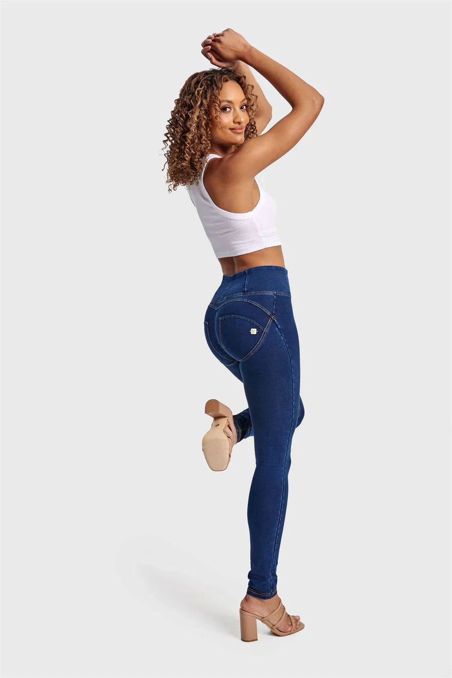 (WRUP2HC002ORG-J0Y) Denim look WR.UP® met Hoge Taille en Ritssluiting